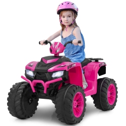 COSTWAY Honeyjoy 24V Kids Ride-On Electric Atv 4-Wheeler Quad Car With Wireless Connection