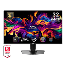 MSI 32" 3840 X 2160 4K (Uhd) 165Hz 0.03Ms (Gtg) Qd-Oled Gaming Monitor Tilt Swivel Height Adjustable USB Type-C X1 (Dp Alternative) (Mag 321Up