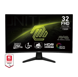 MSI 32" 1920 X 1080 (Fhd) 250Hz 1Ms (Mprt) / 4Ms (Gtg) 1500R Curved Va Gaming Monitor Tilt Adjustable (Mag 32C6X)