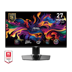 MSI 27" 2560 X 1440 (Qhd) 240Hz 0.03Ms (Gtg) Qd-Oled Gaming Monitor Tilt Swivel Height Adjustable USB Type-C X1 (Dp Alternative) (Mag 271Qpx Qd-Oled