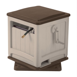 SUNCAST Swivel Smart Trak Hose Hideaway 225 Foot Hose Reel Storage Bin, Taupe