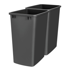 REV-A-SHELF Polymer Replacement 35 Qt. Trash Bin, Black, 2 Pack, Rv-35-18-2