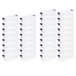 STERILITE 6 Quart Plastic Clearview Latch Box Storage Container Tote, 36 Pack