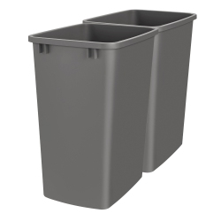 REV-A-SHELF Polymer Replacement 35 Qt. Trash Bin, Gray, 2 Pack, Rv-35-13-2