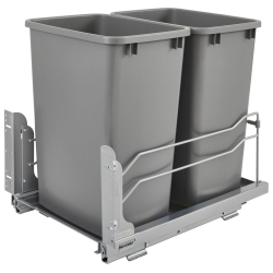 REV-A-SHELF Double Pullout Trash Cans 35 Qt. With Soft-Close, 53Wc-1835Scdm-217