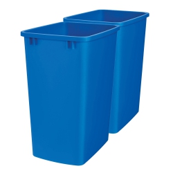 REV-A-SHELF Polymer Replacement 35 Qt. Trash Bin, Blue, 2 Pack, Rv-35-22-2