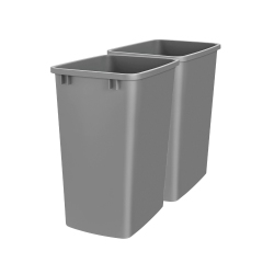 REV-A-SHELF Polymer Replacement 35 Qt. Trash Bin, Silver, 2 Pack, Rv-35-17-2