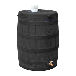 GOOD IDEAS Rain Wizard 40 Gallon Rain Collection Plastic Rain Barrel In Black