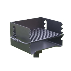 PILOT ROCK Cbp 135 Park Style Steel Outdoor Bbq Charcoal Grill And Post In Black