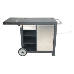 RAZOR Universal Rolling Prep Cart for Portable Outdoor Griddle And Grills In Black