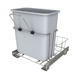 REV-A-SHELF 20 Qt. Universal Waste Container With Rear Basket, Rukd-1420Rb-1