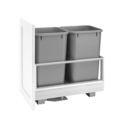 REV-A-SHELF Double Pullout Kitchen Trash Can 27 Qt. Rev-A-Motion, 5149-1527Dm-217