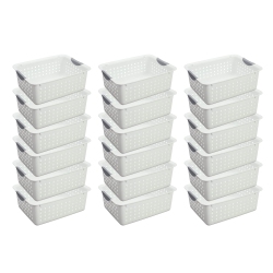 STERILITE Medium Ultra Plastic Storage Organizer Basket With Handles, (18 Pack)