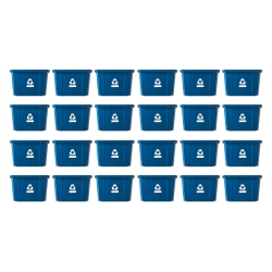 GRACIOUS LIVING Medium Curbside Box 17 Gallon Home Recycling Bin (24 Pack) In Blue