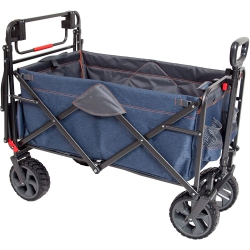 MAC SPORTS Collapsible Folding Heavy Duty Push Pull Utility Cart Wagon In Blue