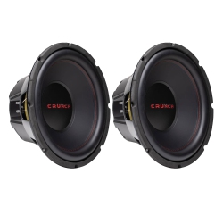 CRUNCH Crw12D4 12 Inch Max 4 Ohm Dual Voice Coil Car Subwoofer Speakers (2 Pack)