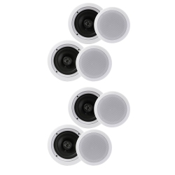 PYLE Pdic1661Rd 6.5 Inch 200 Watt In Ceiling Wall 2 Way Speaker System (2 Pairs)