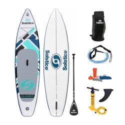 SOLSTICE Watersports Islander 11 Foot Inflatable Stand-Up Paddle Board Kit In Teal