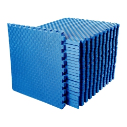 BALANCEFROM FITNESS 72 Sq Ft Interlocking Eva Foam Exercise Mat Tiles In Blue