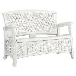 SUNCAST Elements Bmwb5000W Resin Wicker Design Loveseat With Storage In White