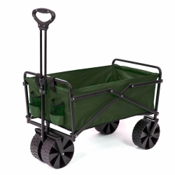 SEINA 150Lb Capacity Collapsible Steel Frame Outdoor Utility Wagon Cart In Green