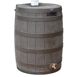 GOOD IDEAS Rain Wizard 50 Gallon Plastic Rain Barrel With Brass Spigot (4 Pack)