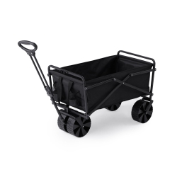SEINA 150Lb Capacity Collapsible Steel Frame Outdoor Utility Wagon Cart In Black