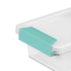 STERILITE Plastic Mini Clip Storage Box Container With Latching Lid, 12 Pack