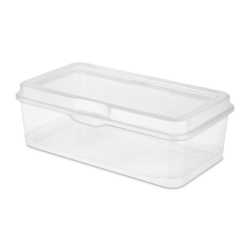 STERILITE Plastic Stacking Fliptop Latching Storage Box Container, Clear 24 Pack