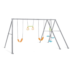 INTEX 4 Activity Feature Outdoor Colored Playground Swing Set With Trapeze Bar