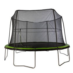 JUMPKING 14 Foot Trampoline And Enclosure System Safety Pad, Black/lime In Green