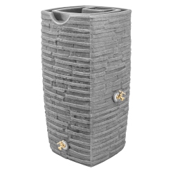 GOOD IDEAS Impressions Riverwalk 50 Gal Rain Saver With Spigots, Dark Granite