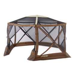 CLAM Quick Set Escape Sky Screen Portable Camping Outdoor Gazebo Shelter In Brown