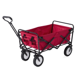 MAC SPORTS Collapsible Folding Outdoor Utility Garden Camping Wagon Cart In Red