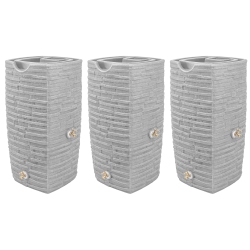 GOOD IDEAS Impressions Riverwalk 50 Gallon Rain Saver, Light Granite (3 Pack)