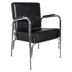 CHROMIUM Puresana Ella Professional Auto Reclining Vinyl Shampoo Chair In Black