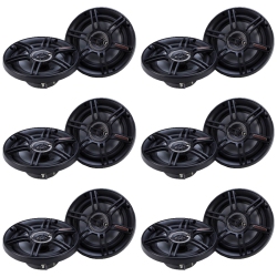 CRUNCH Cs-653 300 Watts 6.5-Inch 3-Way 4 Ohms Steel Basket Cs Speakers (12 Pack)