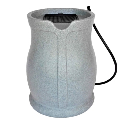 FCMP OUTDOOR Catalina 45 Gallon Water Outdoor Rain Catcher Barrel, Light Granite