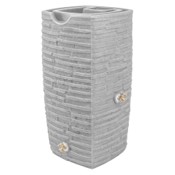 GOOD IDEAS Impressions Riverwalk 50 Gal Rain Saver With Spigots, Light Granite
