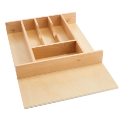 REV-A-SHELF 7 Cutlery Compartment Tray Cabinet Insert Trim to Fit, Maple, 4Wct-1