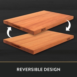 JOHN BOOS Cherry Wood Edge Grain Reversible Cutting Board, 24 X 18 X 1.5 Inches