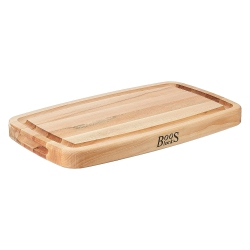 JOHN BOOS Large Maple Wood Edge Grain Kitchen Cutting Board, 18" X 11" X 1.5