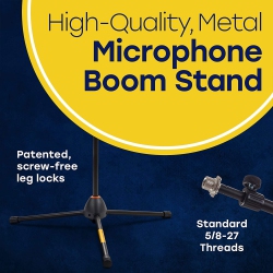 HOLA! MUSIC Hola Music Adjustable Height Standard Clutch Studio Microphone Stand In Black