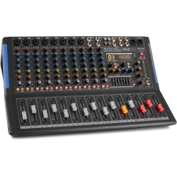 PYLE 12-Channel Bluetooth Studio Audio Mixer - Dj Sound Controller Interface \w USB Drive for PC Recording Input, Rca, Xlr Microphone Jack, 48V