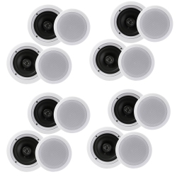 PYLE Pdic1661Rd 6.5 Inch 200 Watt In Ceiling Wall 2 Way Speaker System (4 Pairs)