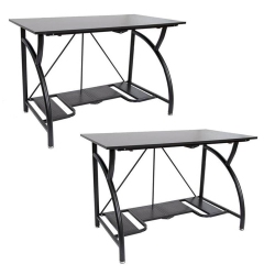 ORIGAMI Multi Purpose Folding Office Furniture Table Desk (2 Pack) In Black