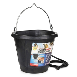 FARM INNOVATORS Fb-80R Rubber 3 Gallon Flat Back Heated Bucket, 70 Watt In Black