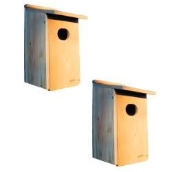 WOODLINK Wd1 Wood Duck Nesting House Box W/ 4X3-Inch Oval Entrance Hole (2 Pack)