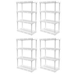 GRACIOUS LIVING 4 Shelf Knect-A-Shelf Ventilated Storage Unit (4 Pack) In White