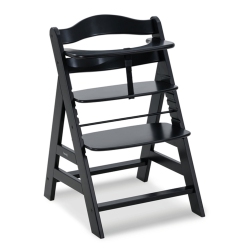 HAUCK Alpha+ Grow Along Adjustable Wooden Highchair, Beechwood Finish In Black